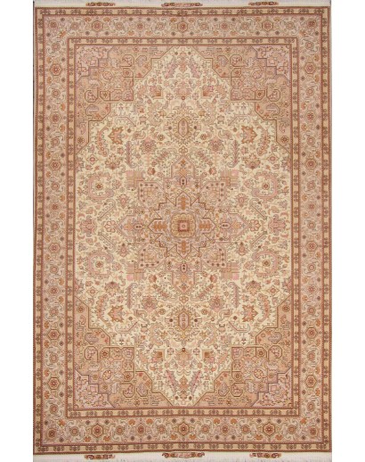 Tappeto Tabriz 50 Raj Persia marrone azzurro 201x315