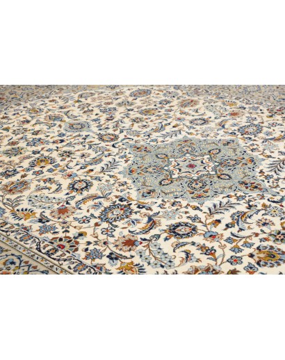 Tappeto Kashan Persia beige grigio 272x367
