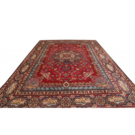 Tappeto Tabriz Persia marrone giallo 302x398