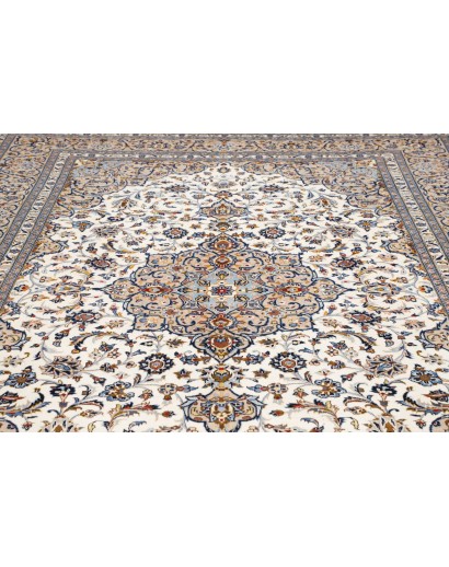 Tappeto Kashan Persia beige grigio 250x353
