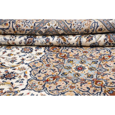 Tappeto Kashan Persia beige grigio 250x353
