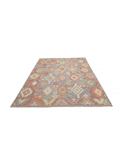 Tappeto Kilim Afghanistan azzurro bianco 172x240