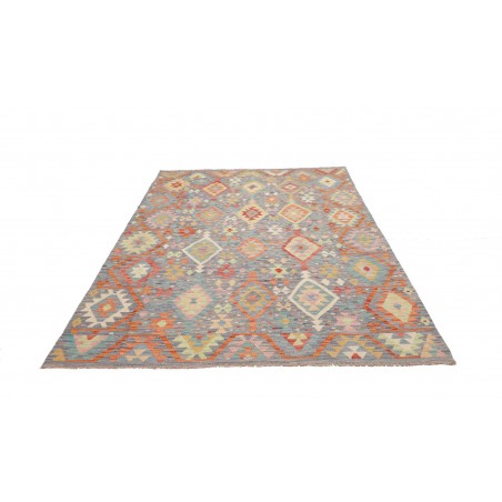 Tappeto Kilim Afghanistan azzurro bianco 172x240