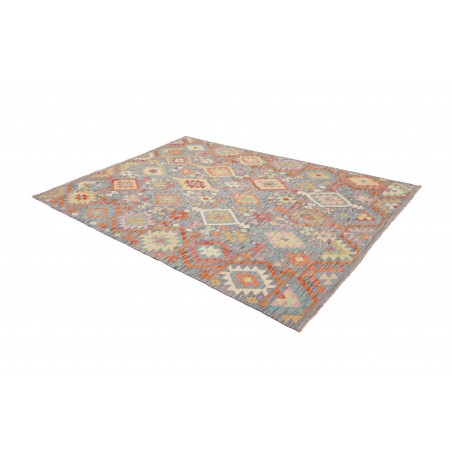 Tappeto Kilim Afghanistan azzurro bianco 172x240