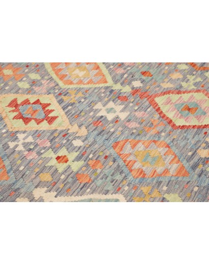 Tappeto Kilim Afghanistan azzurro bianco 172x240