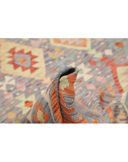 Tappeto Kilim Afghanistan azzurro bianco 172x240