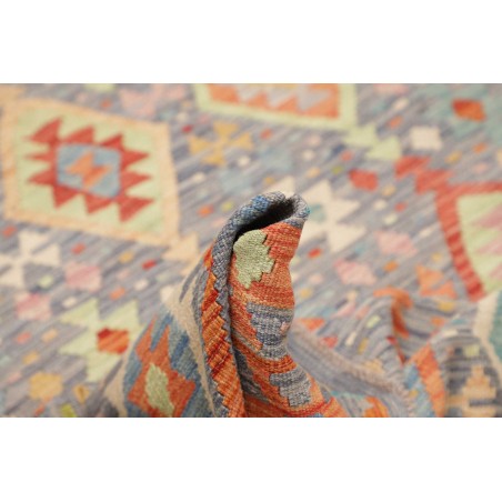 Tappeto Kilim Afghanistan azzurro bianco 172x240