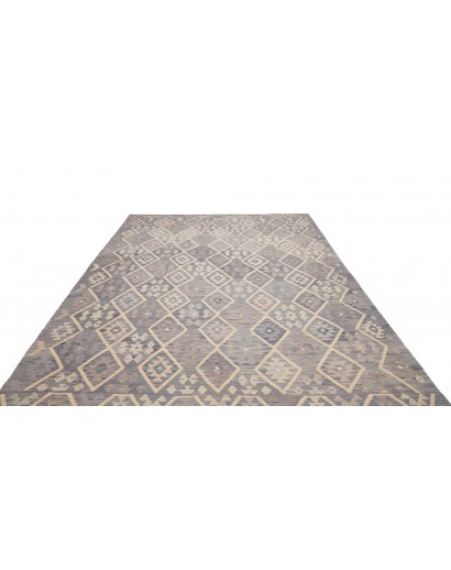 Tappeto Kilim Afghanistan azzurro bianco 258x339