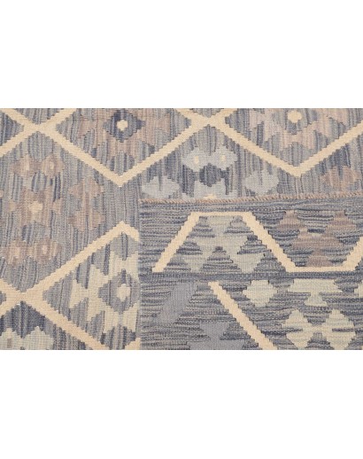 Tappeto Kilim Afghanistan azzurro bianco 258x339