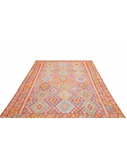 Tappeto Kilim Afghanistan marrone rosso 204x288