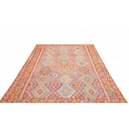 Tappeto Kilim Afghanistan marrone rosso 204x288