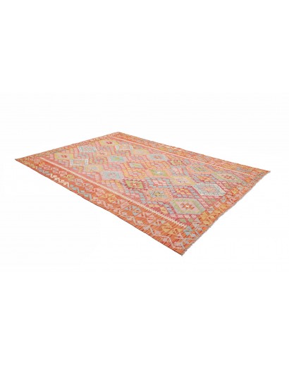 Tappeto Kilim Afghanistan marrone rosso 204x288