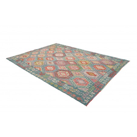 Tappeto Kilim Afghanistan azzurro grigio 218x295
