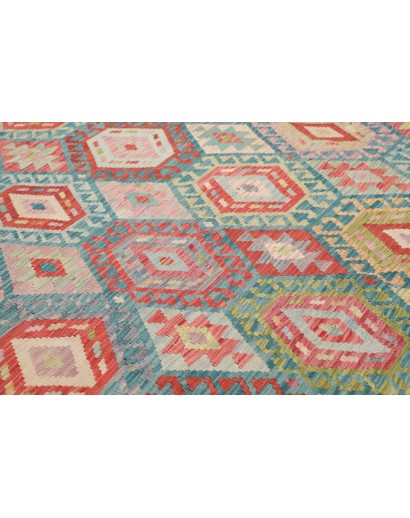 Tappeto Kilim Afghanistan azzurro grigio 218x295