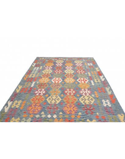 Tappeto Kilim Afghanistan marrone grigio 206x298
