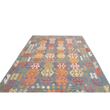 Tappeto Kilim Afghanistan marrone grigio 206x298