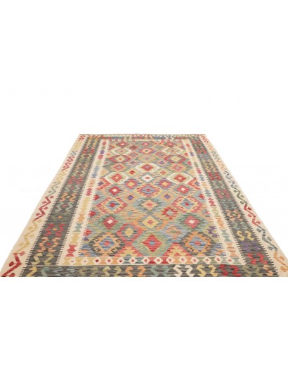 Tappeto Kilim Afghanistan marrone giallo 200x302