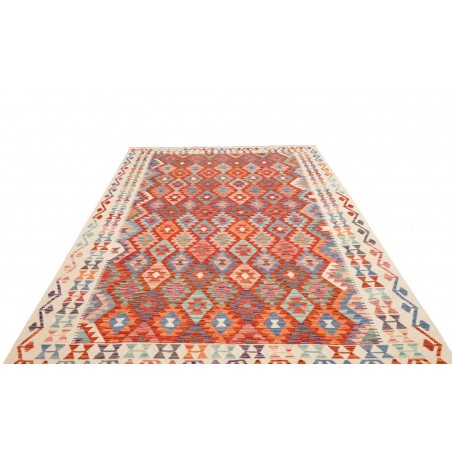Tappeto Kilim Afghanistan marrone rosso 204x300