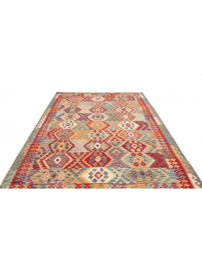 Tappeto Kilim Afghanistan marrone azzurro 207x292