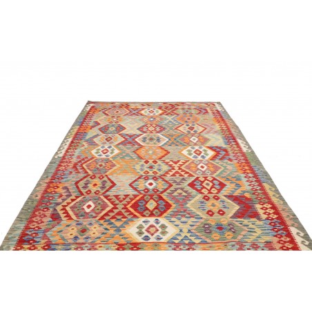 Tappeto Kilim Afghanistan marrone azzurro 207x292