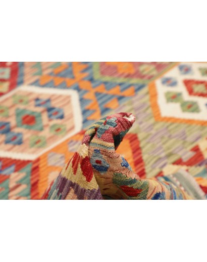 Tappeto Kilim Afghanistan marrone azzurro 207x292