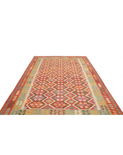 Tappeto Kilim Afghanistan marrone arancione 206x305