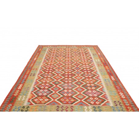 Tappeto Kilim Afghanistan marrone arancione 206x305