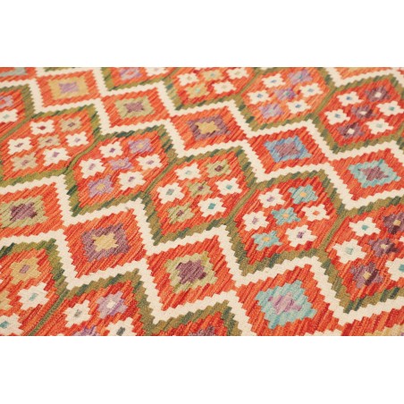 Tappeto Kilim Afghanistan marrone arancione 206x305