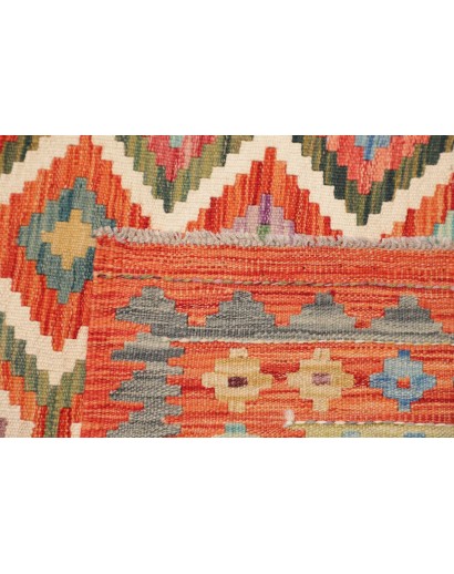 Tappeto Kilim Afghanistan marrone arancione 206x305