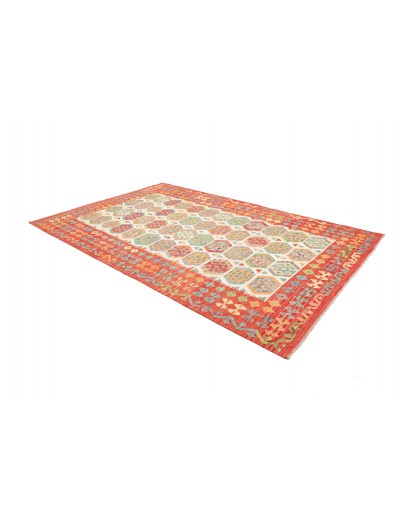 Tappeto Kilim Afghanistan marrone azzurro 202x308