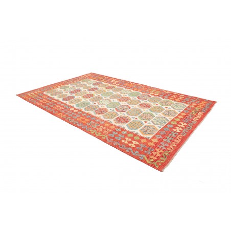 Tappeto Kilim Afghanistan marrone azzurro 202x308