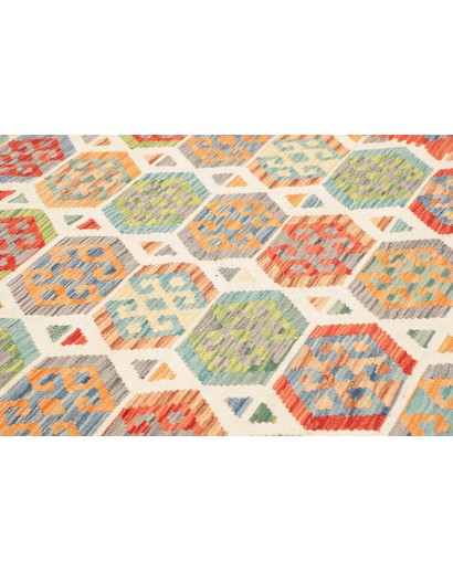 Tappeto Kilim Afghanistan marrone azzurro 202x308