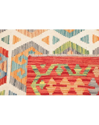 Tappeto Kilim Afghanistan marrone azzurro 202x308