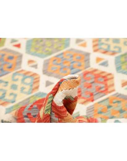Tappeto Kilim Afghanistan marrone azzurro 202x308
