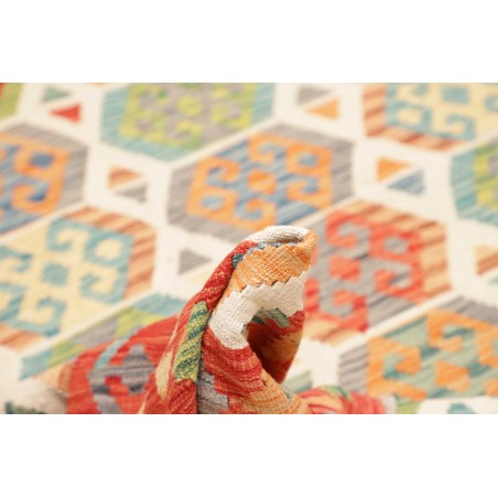 Tappeto Kilim Afghanistan marrone azzurro 202x308