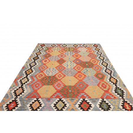 Tappeto Kilim Afghanistan marrone grigio 208x301