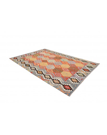 Tappeto Kilim Afghanistan marrone grigio 208x301