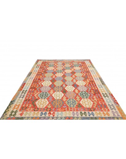 Tappeto Kilim Afghanistan marrone bianco 207x301