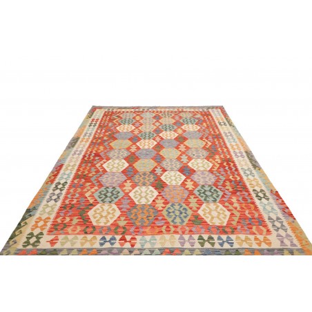 Tappeto Kilim Afghanistan marrone bianco 207x301