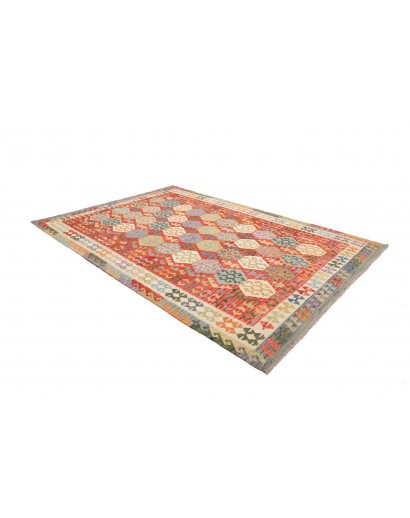 Tappeto Kilim Afghanistan marrone bianco 207x301