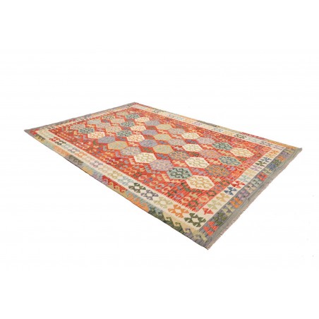 Tappeto Kilim Afghanistan marrone bianco 207x301