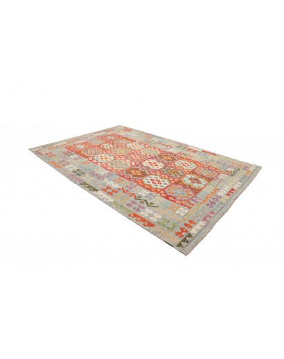 Tappeto Kilim Afghanistan marrone rosso 214x308
