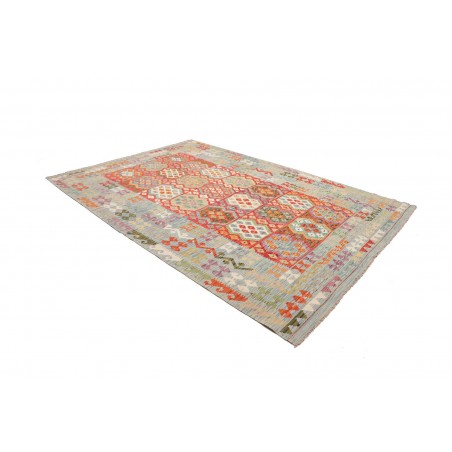 Tappeto Kilim Afghanistan marrone rosso 214x308