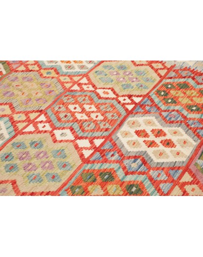 Tappeto Kilim Afghanistan marrone rosso 214x308