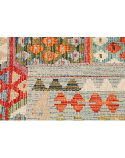Tappeto Kilim Afghanistan marrone rosso 214x308