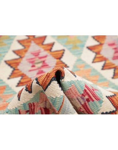 Tappeto Kilim Afghanistan beige arancione 80x296
