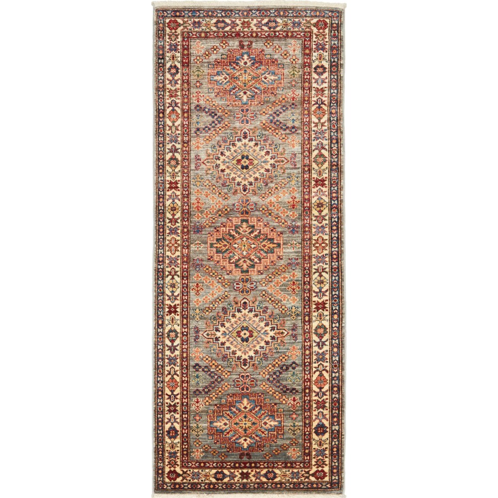 Tappeto Kazak Fine Pakistan marrone 78x200 Tappeto Kazak Fine Pakistan marrone 78x200