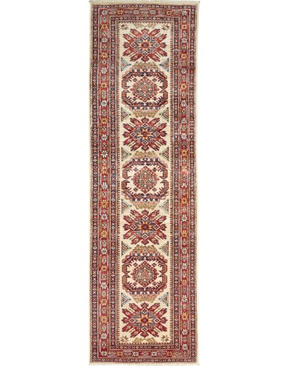 Tappeto Kazak Fine Pakistan bianco giallo 82x268