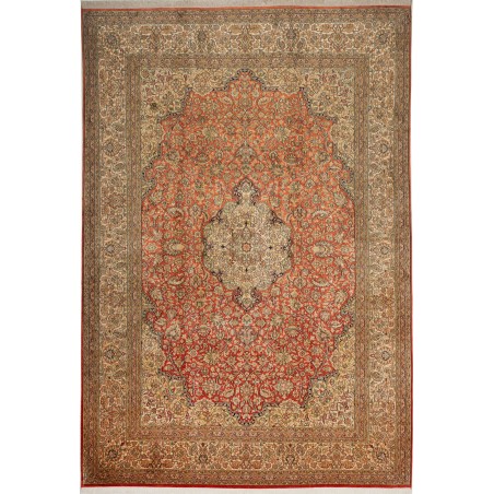 Tappeto Kashmir India arancione marrone 212x310