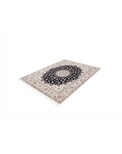 Tappeto Nain 6La Persia bianco azzurro 160x202